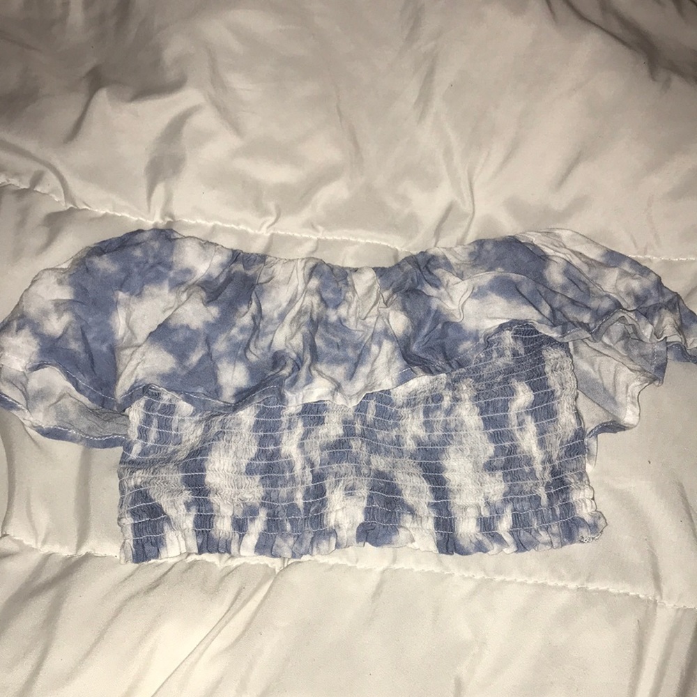 Blue Acid Washed Crop Top